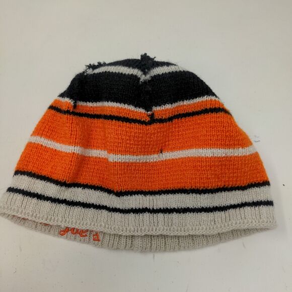 Eskimo Joe's Men's Beanie Cap Hat Orange Striped OSFA Embroidered Logo - Picture 8 of 11